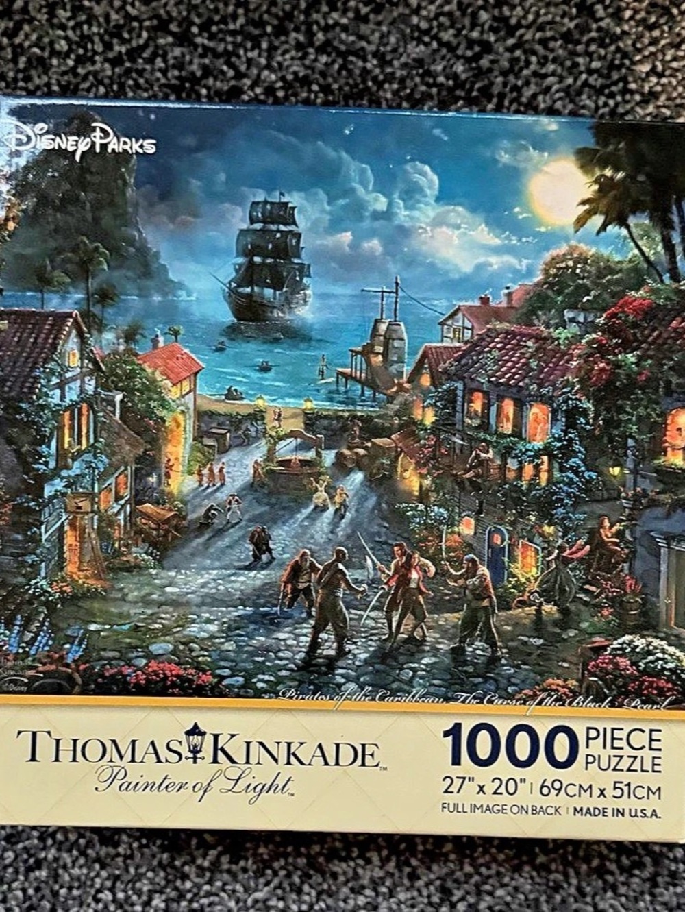 Disney Parks Thomas Kinkade Pirates of the Caribbean 1000 Piece Jigsaw Puzzle
